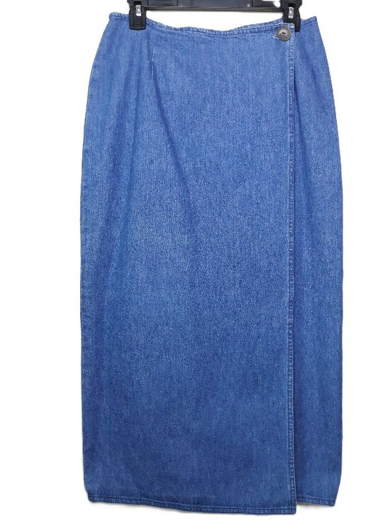Ralph Lauren Dresses & Skirts - Vintage 80s/90s Ralph Lauren Country Denim Wrap Midi Skirt 6
